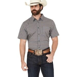 Cody James Men's Wildlife Plaid Print Short‎ Sleeve Button-Down Stretch Western